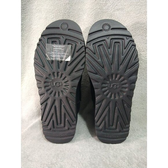 UGG Boots Womens 9 Black Suede Fur Classic Ultra Mini Platform Ankle Box - Picture 7 of 11